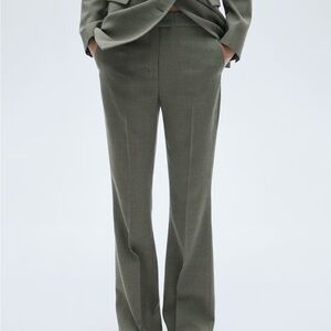 Mango Olive Women's Trousers